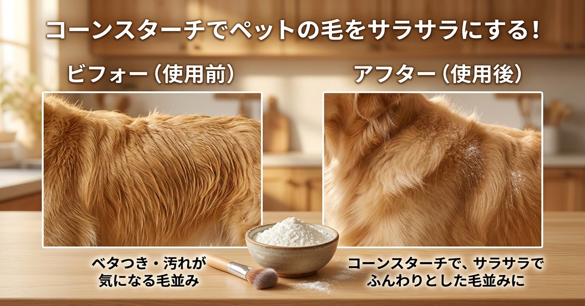賢い飼い主が実践する:ペットの毛にコーンスターチをはたく5つの理由