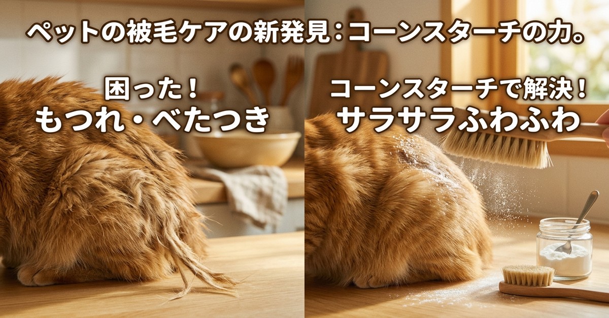 なぜ賢い飼い主はペットの毛にコーンスターチを軽くはたくのか:その科学的根拠と実践法