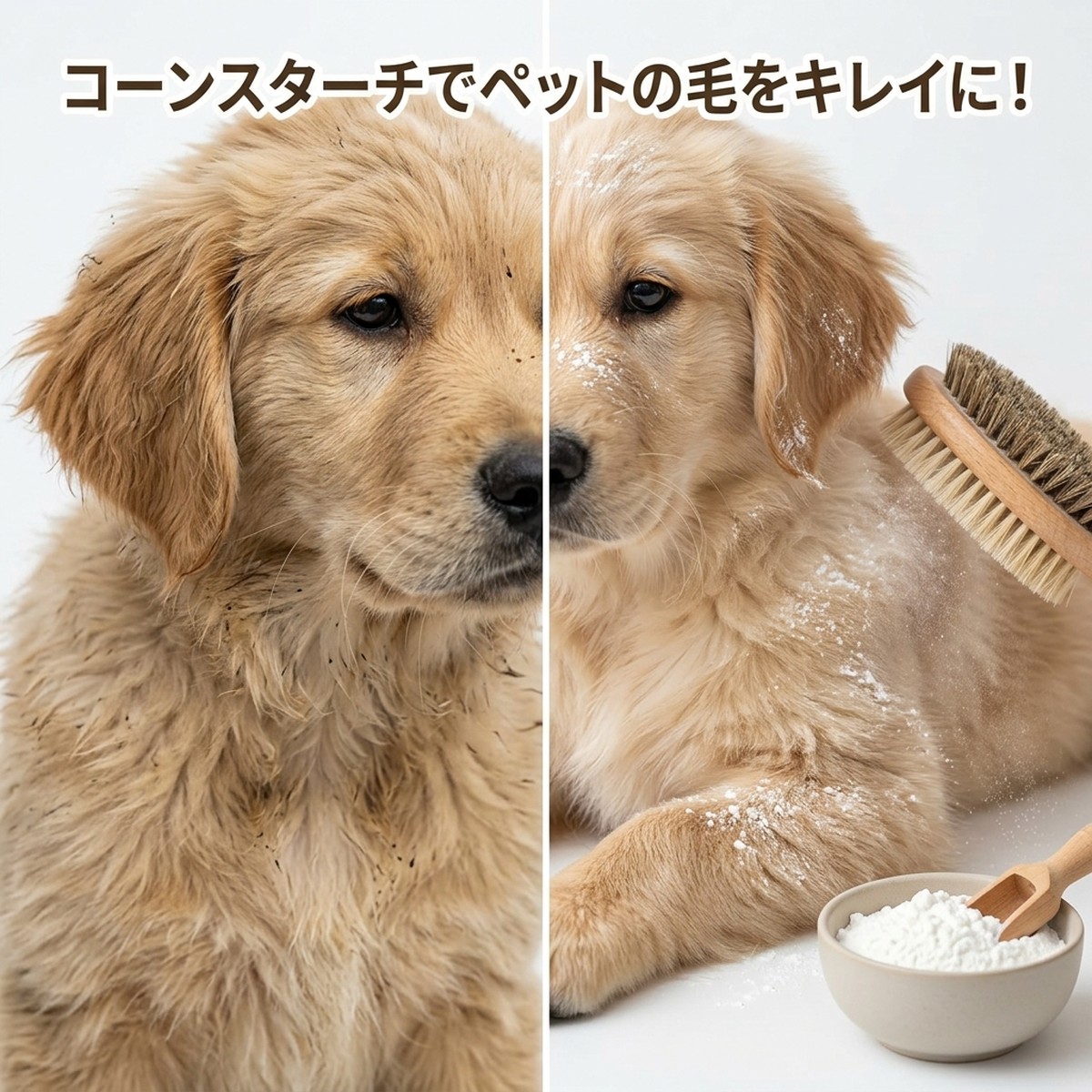 なぜ賢い飼い主はペットの毛にコーンスターチを軽くはたくのか?その効果と安全な使い方