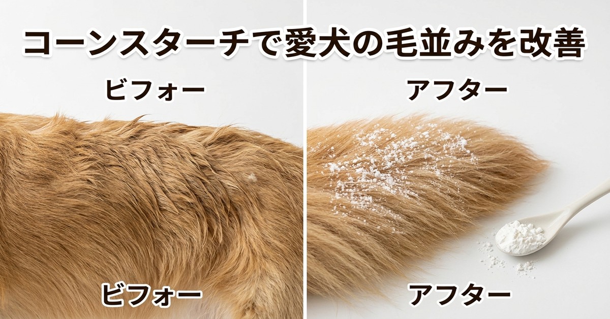 賢い飼い主が実践する、ペットの毛にコーンスターチをはたく理由と効果